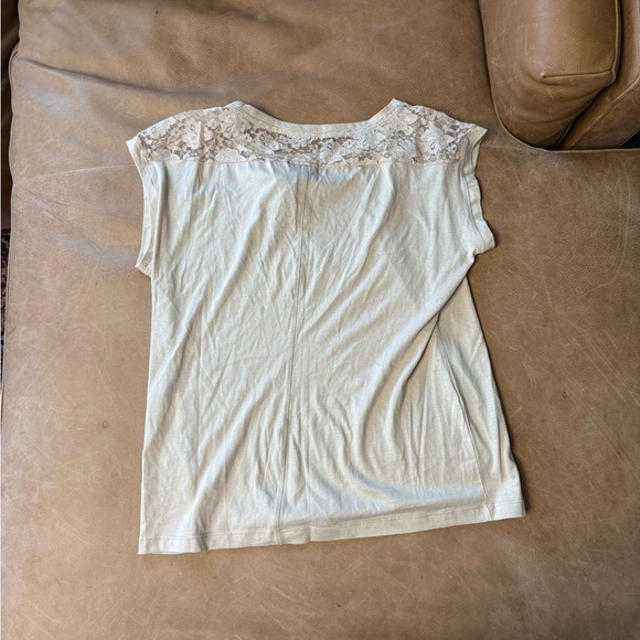 Grace Elements NWT Lace Beaded Top Tan Women’s Size Large - Picture 6 of 6